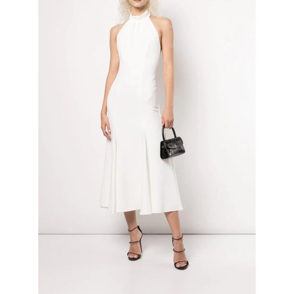 NWT MILLY Penelope Halter Neck Cady Dress US 4 - Picture 3 of 15